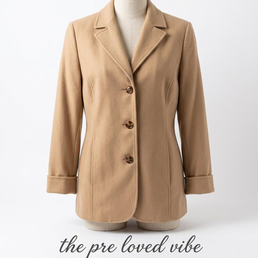 CHICOS Jacketi Size One Dark Academia Preppy Blazer Brown Coat Womens Size 1